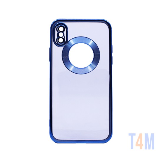 Capa de Silicone Rígida com Protetor de Câmera para Apple iPhone X/10 Azul